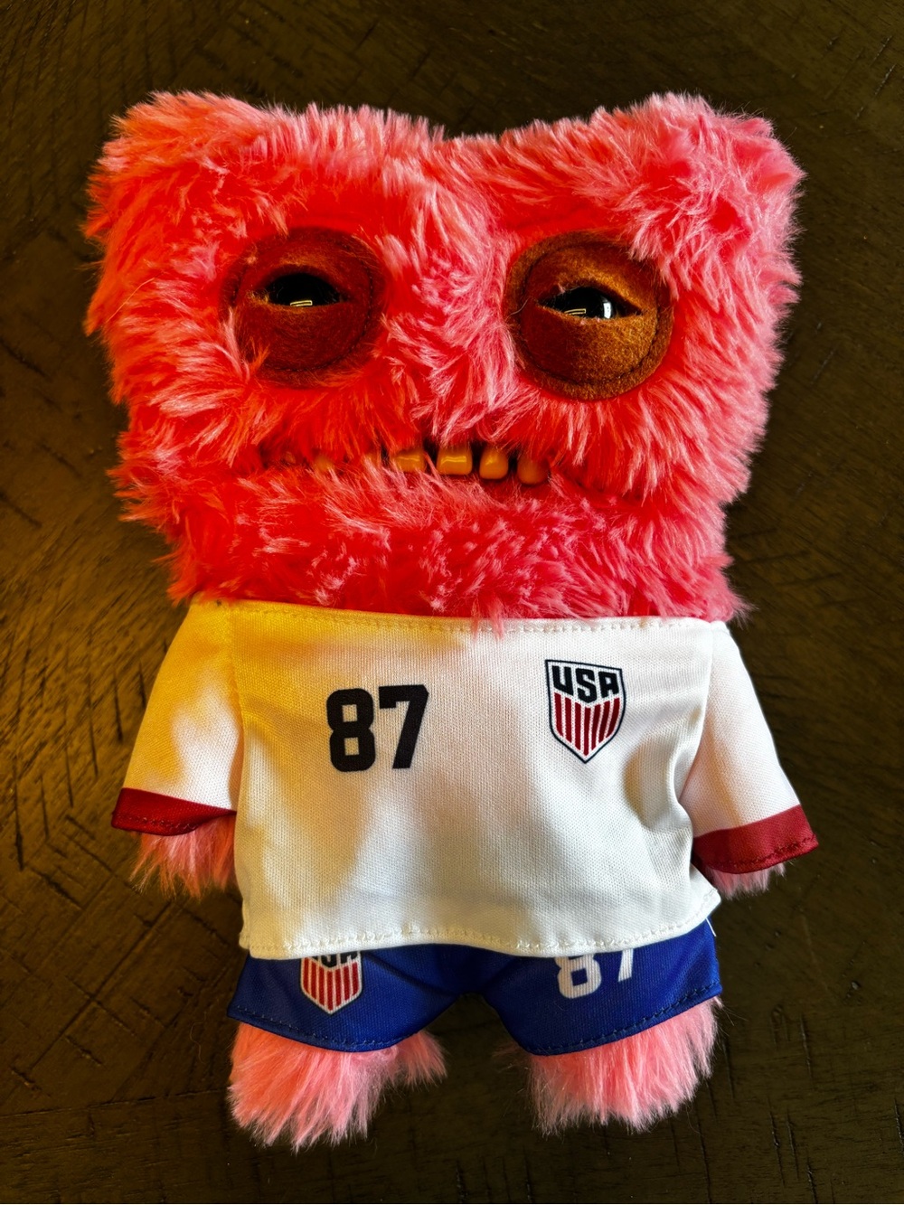 Fuger hot Pink Monster Costume Plush with USA Jersey